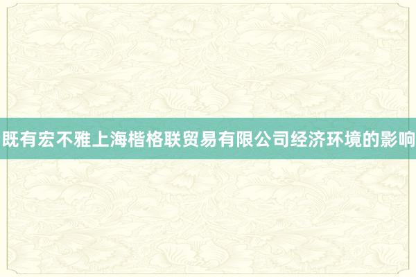 既有宏不雅上海楷格联贸易有限公司经济环境的影响
